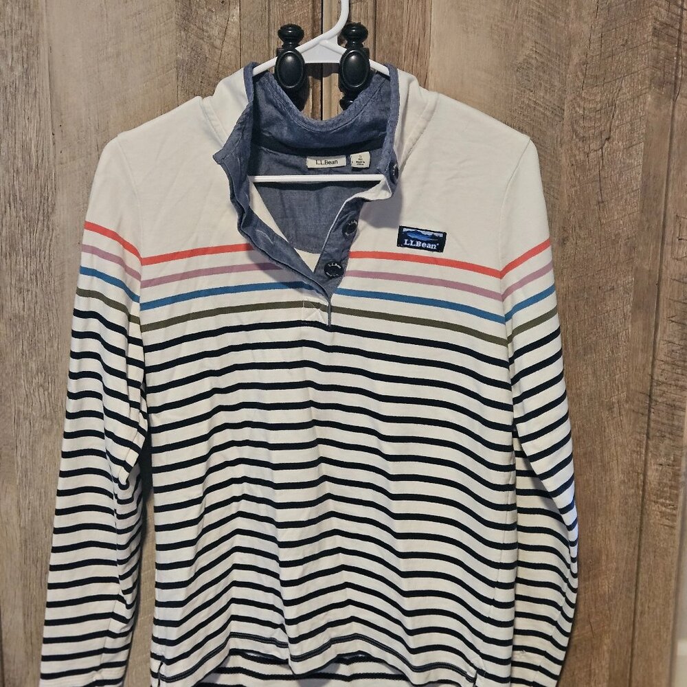 LL Bean button neck pullover